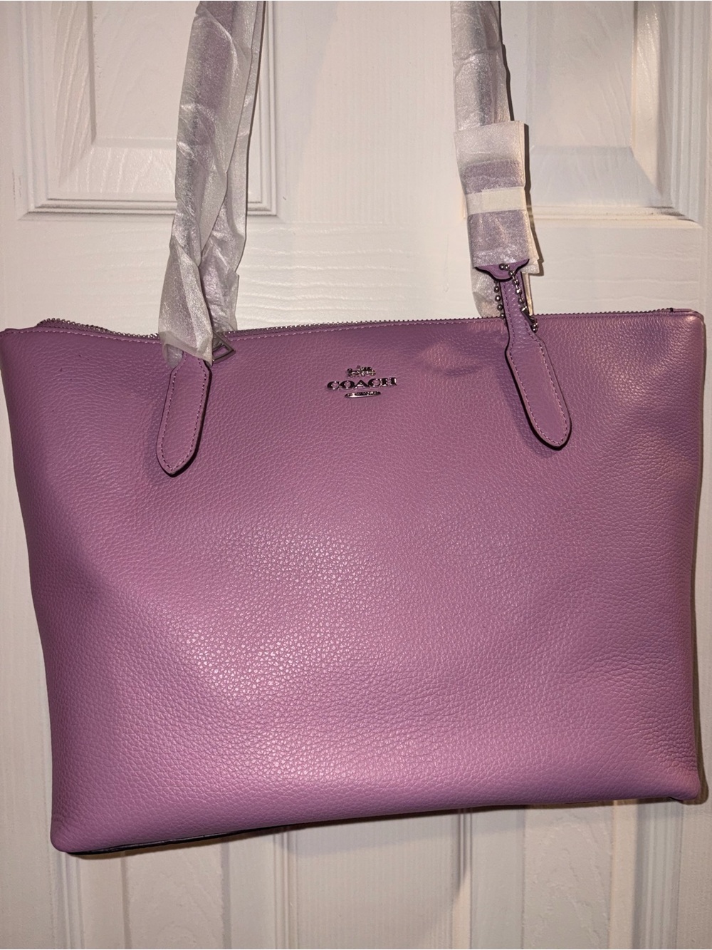 Coach Lavender Leather Tote